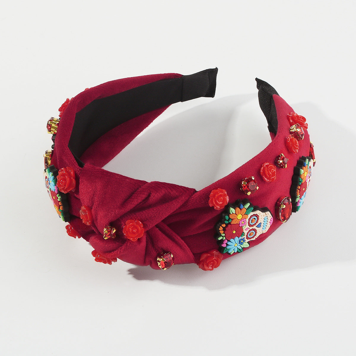 Wholesale Mexican Day of The Dead Cartoon Skull Fabric Hairbands